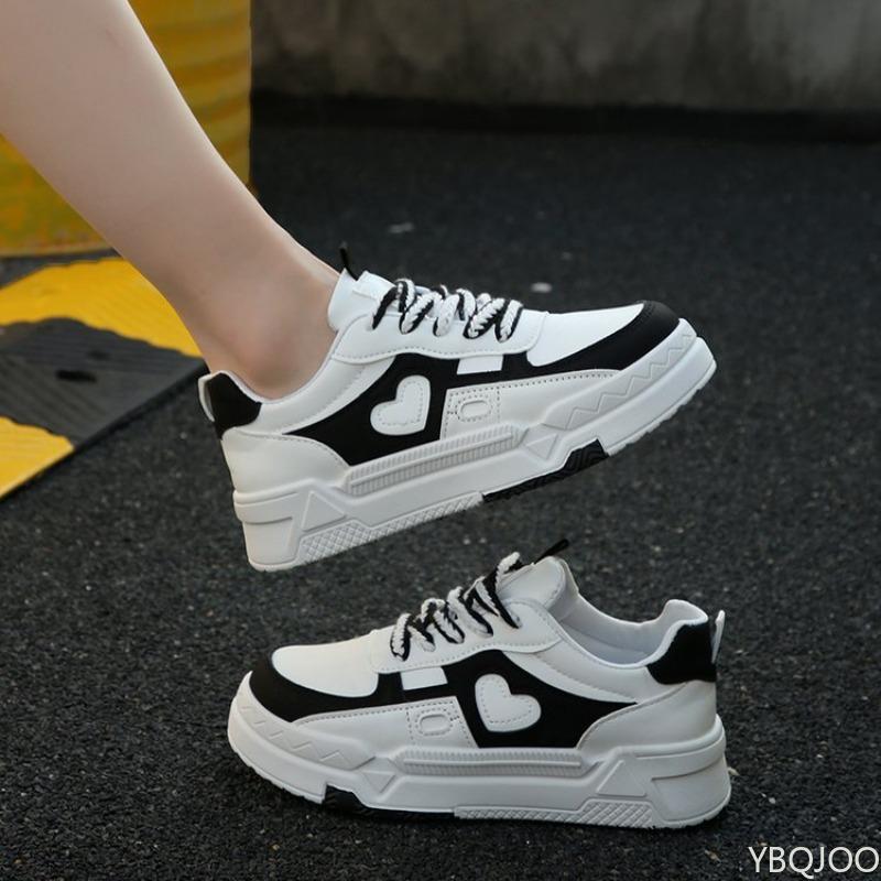 Fashion Women's Spring  Autumn New Color blocked Sports Leisure Shoes Simple Comfortable Versatile Thick soled Board Shoes