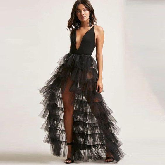 Classic Solid Color Pleated Midlength Skirt With Splicing Design For Office Wear