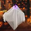 Halloween Hanging Light-up Ghosts Outdoor Flying White Cloth Ghost with Witch Hat for Front Yard Patio Lawn Garden Porch Indoor Outdoor Decoration