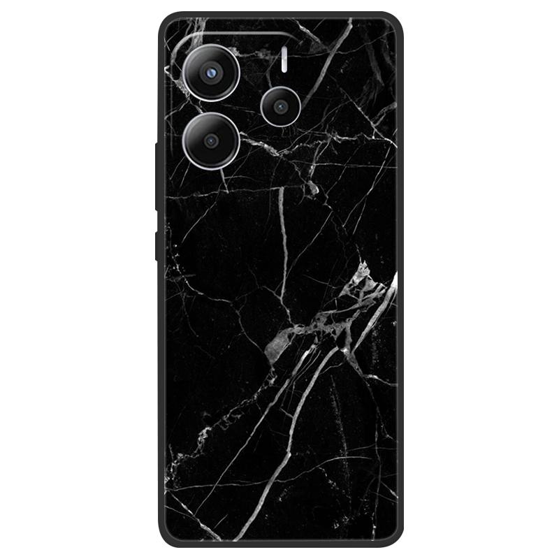 For Xiaomi Redmi Note 14 5G Case Soft TPU Marble Silicone Phone Cover for Coque Redmi Note 14 5G Global Cases Black Bumper Funda