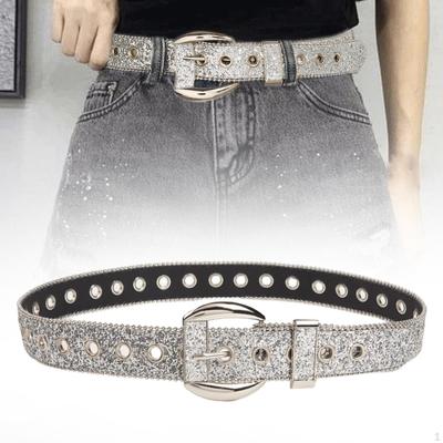 Taillengürtel aus PU-Leder, Dornschließe, Strass-Dekor, dekorativer Gürtel