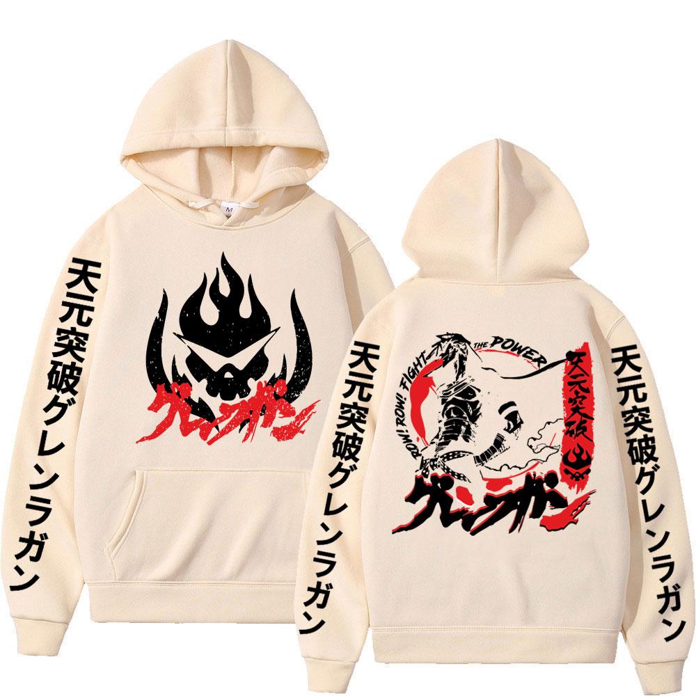 Felpa Tengen Toppa Gurren Lagann Uomo Donna Moda Gotica Felpe con Cappuccio Oversize Felpe con Cappuccio Streetwear