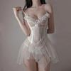 Sexy Lingerie Set Women Porno Sleepwear G String Underwear Porno Sleepwear Lace Sex Clothes Babydoll Erotic Transparent Dress