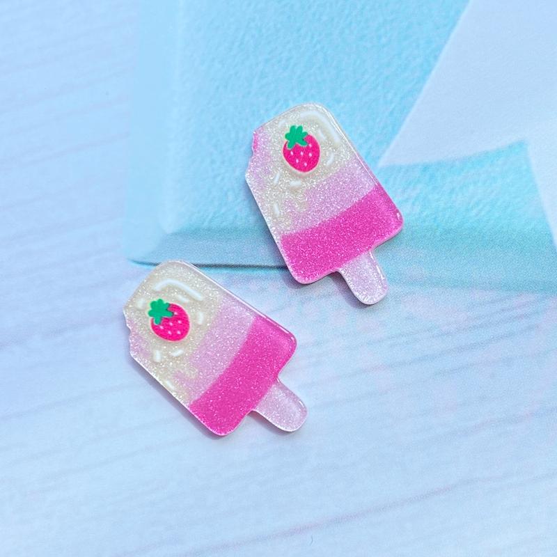 50Pcs/Lot Cute Mixed Shiny Mini Ice Cream Flatback Acrylic Kawaii Scrapbooking Embellishments Diy Accessories E50