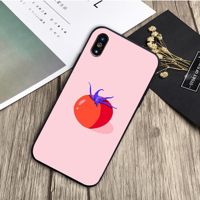 

Силиконовый чехол томатно-черного цвета для iPhone 12 XR XS Max 5 5S SE 2020 6 6S 7 8 PLUS X 11Pro Max11 iPhone 5 5S SE