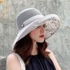 1pc Women Mesh Sun Hats with Wide Brim,Beach Hiking Summer Wide Brim UPF Outdoor Protection Multi-functional Foldable Bucket Hat