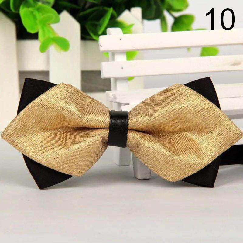 Fashion Men's Pointed Groom Leather Wrap Heart Bow Tie Men's Wedding British Dress Wholesale Pointed Korean Plaid Bow Tie