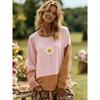 Stile Europa America Stampa Floreale T-shirt da Donna Top Moda Street Donna Manica Lunga Abbigliamento Outdoor Casual Maglietta Felpa