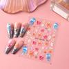 3D Summer Ocean Nail Stickers Beach Themed Begonia Flower Shell Starfish Jellyfish Plumeria Nail Art Decorations For Women Girls