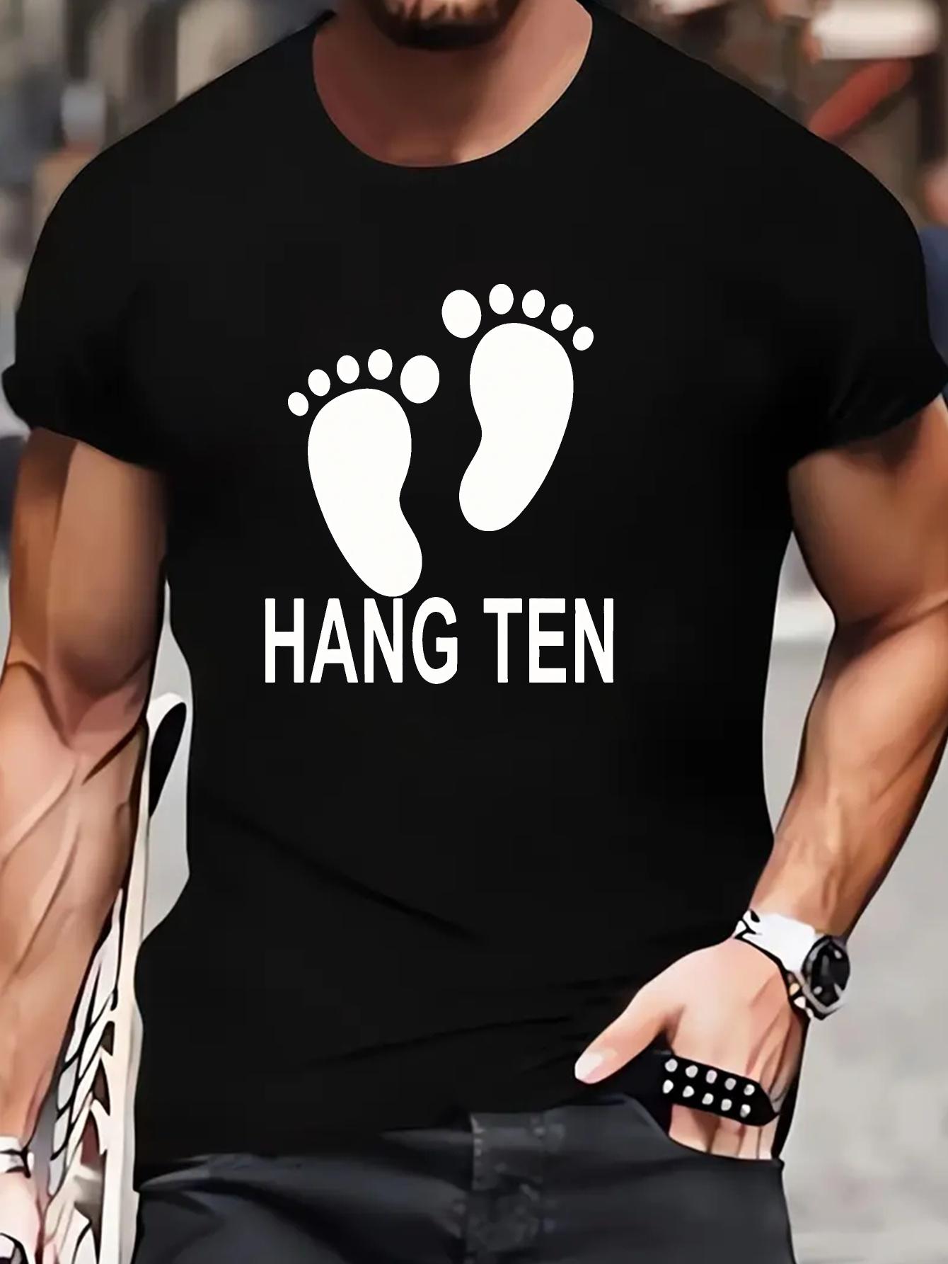 62621 Navy Blue T-shirt - Soft Breathable Cotton Blend Tee with Footprint Graphic S