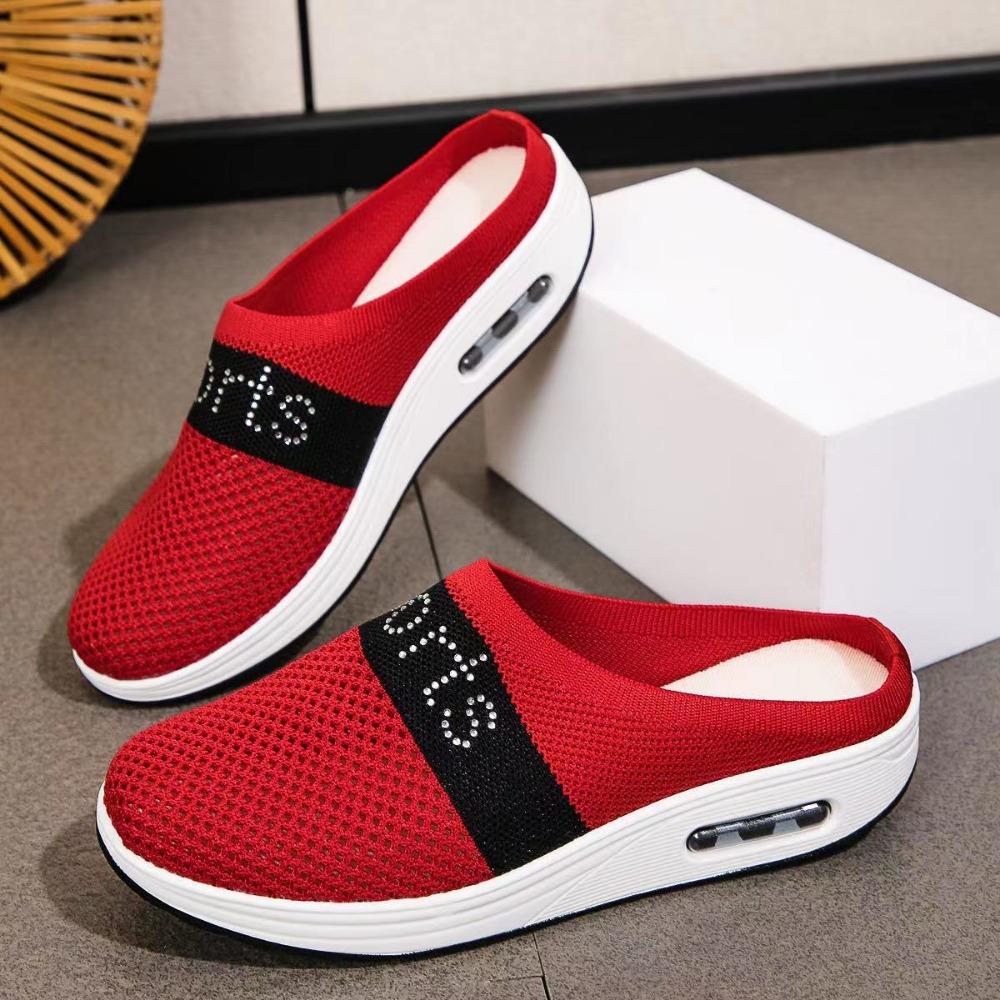 Mode Damen Frühling Neue Mode Mesh Atmungsaktiv und Bequem Dicksohlige Schuhe Outdoor Keil Walking Sneakers Zapatillas De Mujer