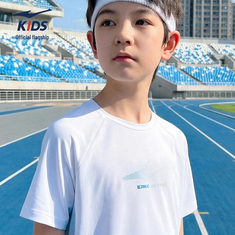 ERKE Boy's Summer Cooling Quick-Dry Patchwork T-Shirt