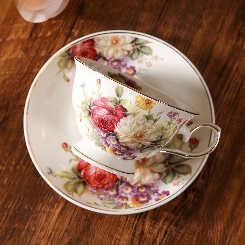 Classical Floral Patterns Ceramic Cup&saucer Dining Table Coffee Mug Milk Tea Mugs Afternoon Tea Teacup Fruit Juice Container