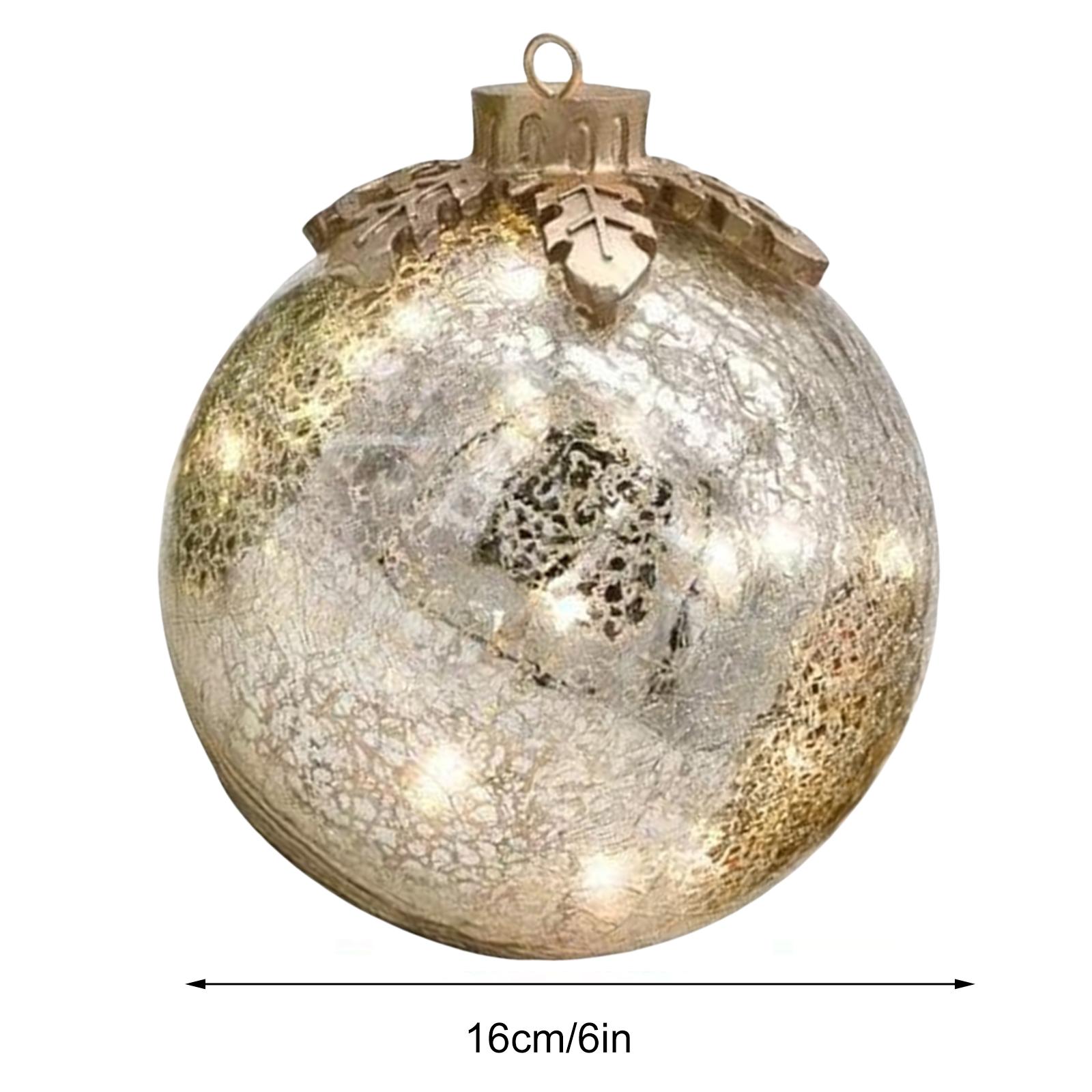 

LED Glass Christmas Ball Ornaments Battery Powered Tabletop Christmas Decorations Christmas Decorative Lamp for Home Decor 16cm