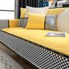 Verdickte Plüsch Sofa Matte Schachbrett Geteilte Couch Kissen Wohnzimmer Winter Sofabezug Weiches Universelles Sofakissen Handtuch