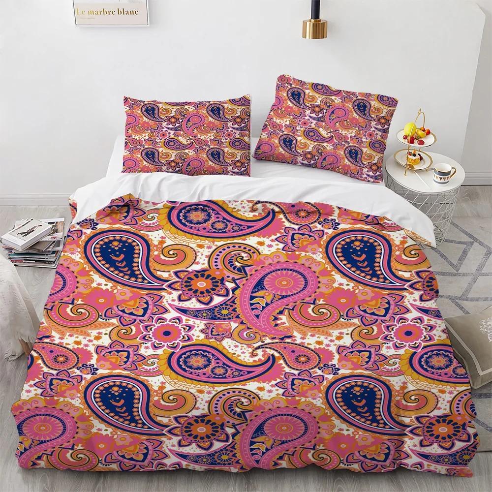 Mandala Duvet Cover Set Boho Style Horse Pattern Chic Polyester Comforter Cover King Twin Size for Teens Adults Boys Bedding Set