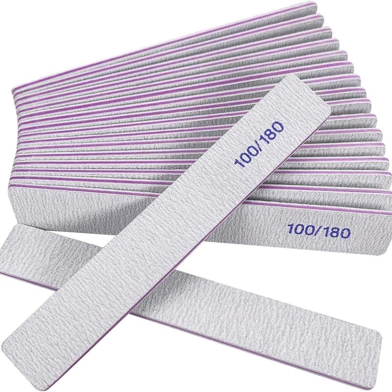 Nail Files 10/25 Pcs 100/180 Grit Emery Boards Nail File for Natural Nails  Acrylic Nails Double Sided Emory Boards limas para