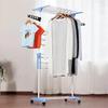 Drying Clothes Rack Folding Multi Functional Stainless Steel 3-Layer Household Floor Type Drying Racks Mobile Coat Storage Shelf
