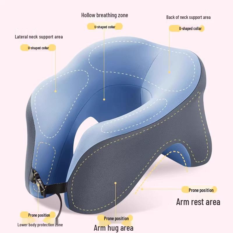 Memory Foam U-Shaped Face Down Nap Pillow for Office or School