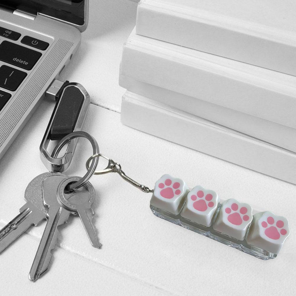 Cat Claw Fingertip Decompression Toy Kawaii Button Keycap Keychain Mobile Phone Backpack Pendant For Adult Gifts Stress Relief