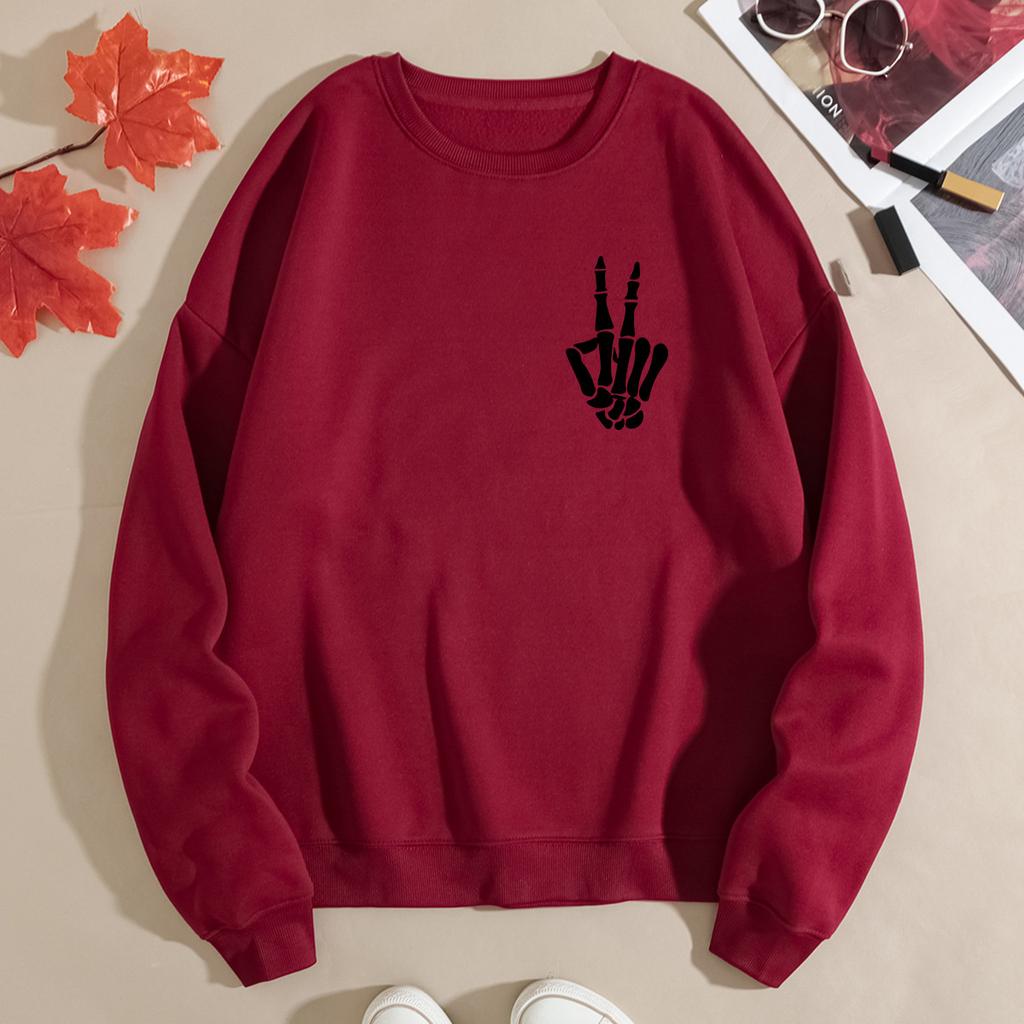 Women Hoodies & Sweatshirts Thick Velvet Round Neck Hoodie Winter Warm Pullover Casual Sweatshirt