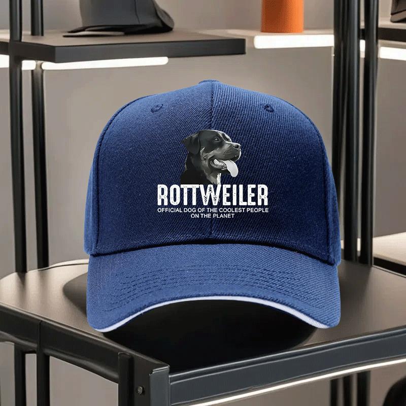 Stylish Rottweiler Cap Adjustable Lightweight Rottweiler Baseball Cap for Men  Women  Printed Design