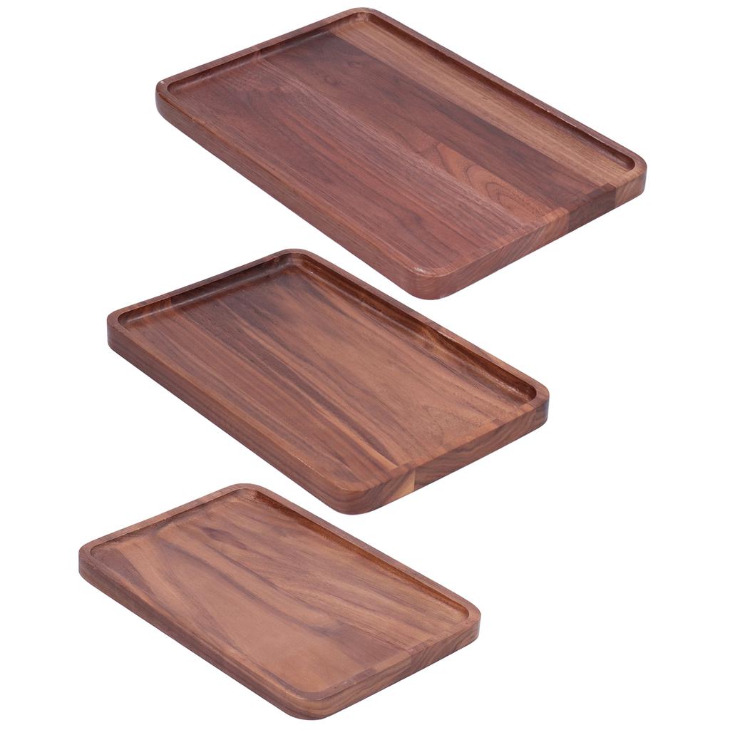 Walnut Service Plate Square Decoration Fruit Food Dessert Plate Tray Wooden BBQ Plate
