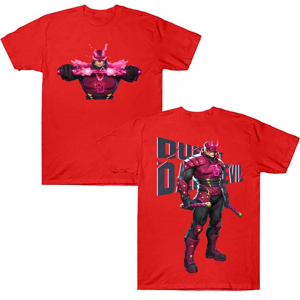 Мужские графические футболки с принтом Daredevil, хлопковые, с круглым вырезом, короткий рукав, модные, новая унисекс одежда, Marvelrivals Daredevil S