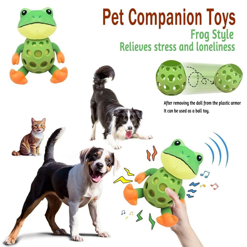 Bissfester Plüschfrosch Hundespielzeug Cartoon Froschform Hund Langeweile Begleiter Spielzeug Indoor Spiel