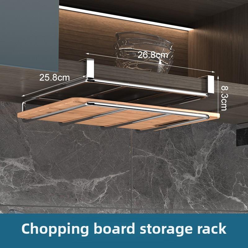 Under cabinet shelf cutting board kitchen storage rack multifunctional cabinet hanging cabinet layered storage rack Organization