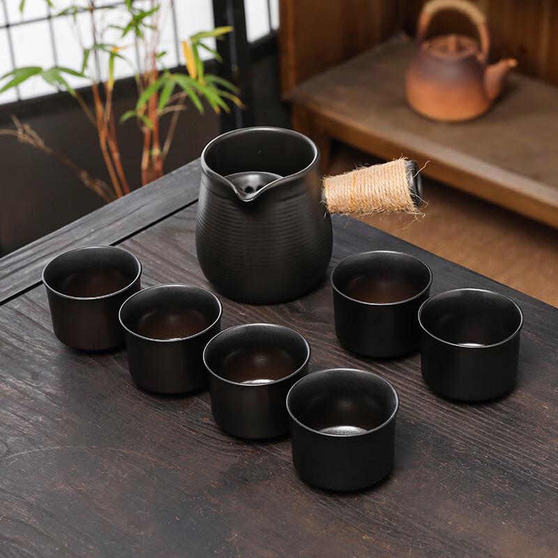 Retro Black Charcoal Stovetop Tea Set