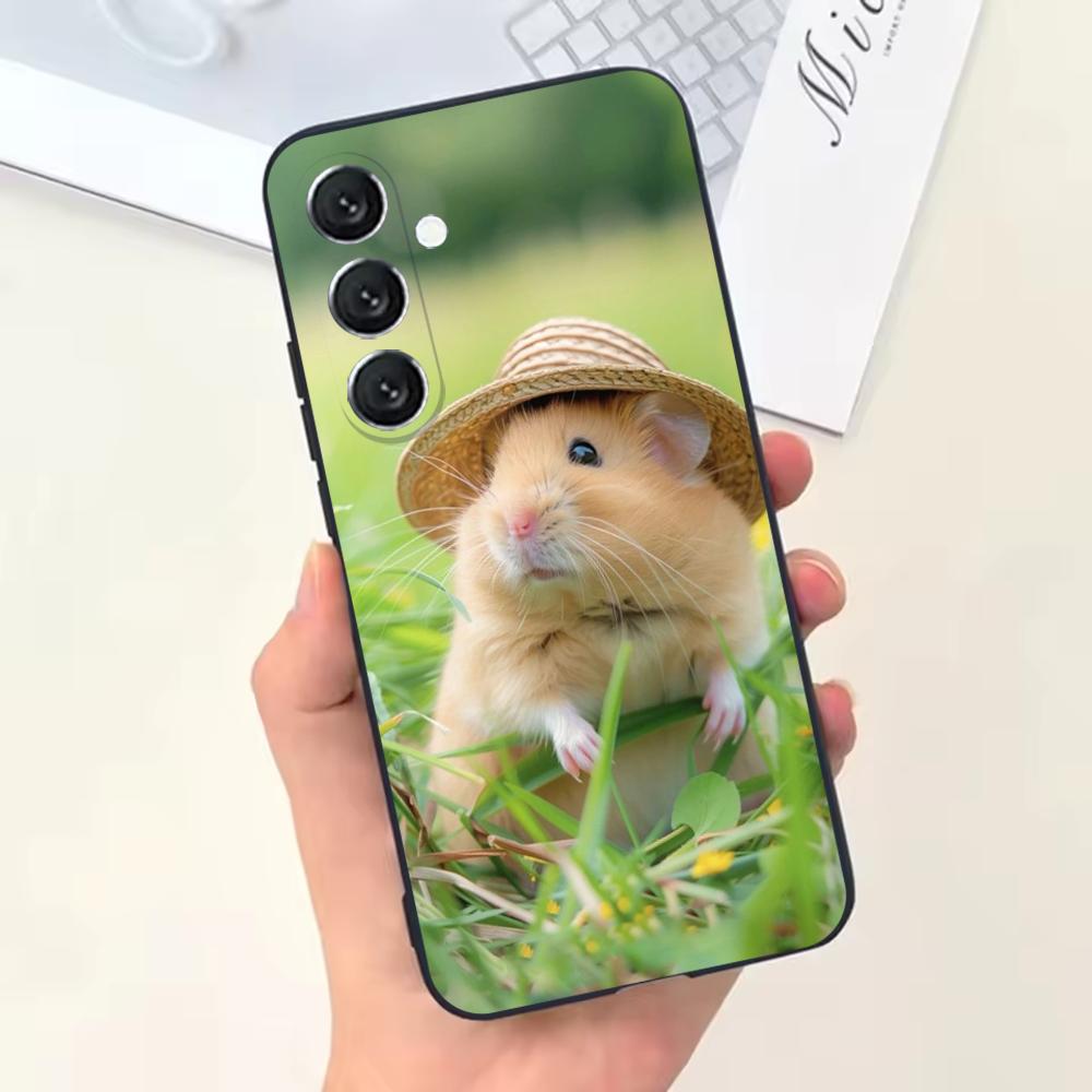 Cute Mouse Rat Hamster Phone Case For Samsung Galaxy A13,A21s,A22,A31,A32,A52,A53,A71,A80,Soft Black Shell