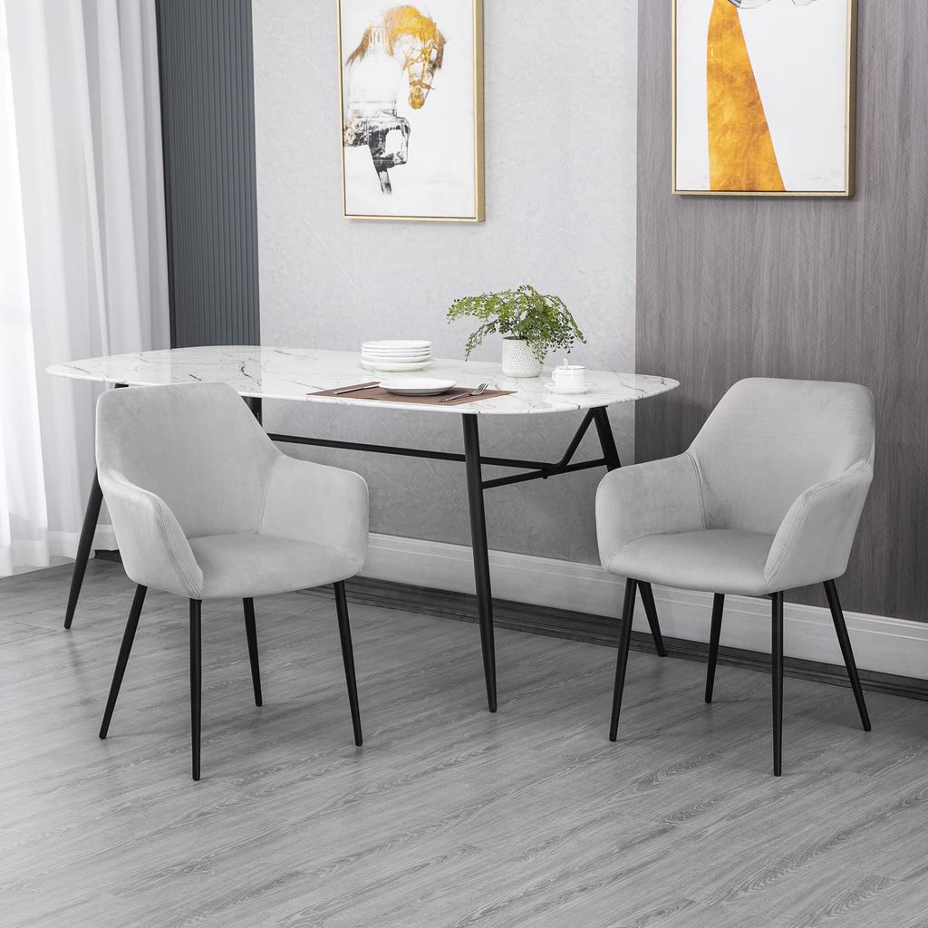 Dining Chair Set, Comfortable, 54x57x80 Cm, Light Grey