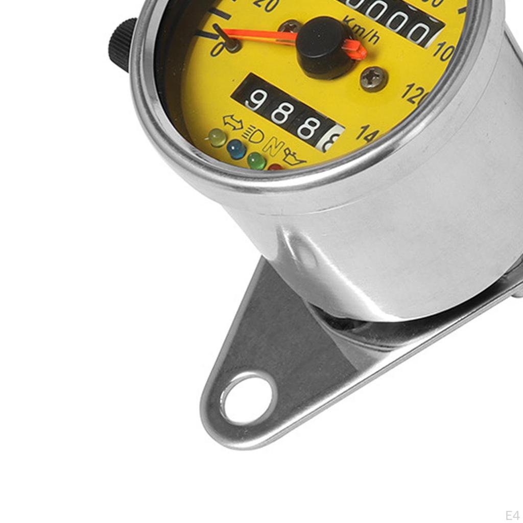 Motorbicycle Instrument Speedometer Dual Odometer LED Backlit DC 12V 4 Lamps with Indicator Light