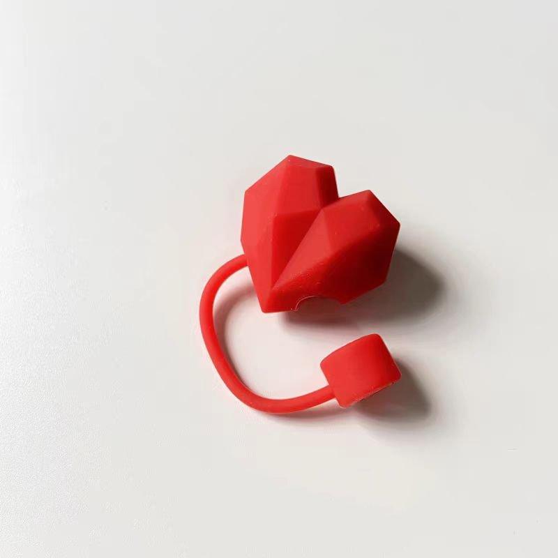 Mushroom-shaped Heart, Angular Design, Toy Pen Cap, Dust-proof Cover, Personalized Beverage Straw Cover, Dust-proof Cap