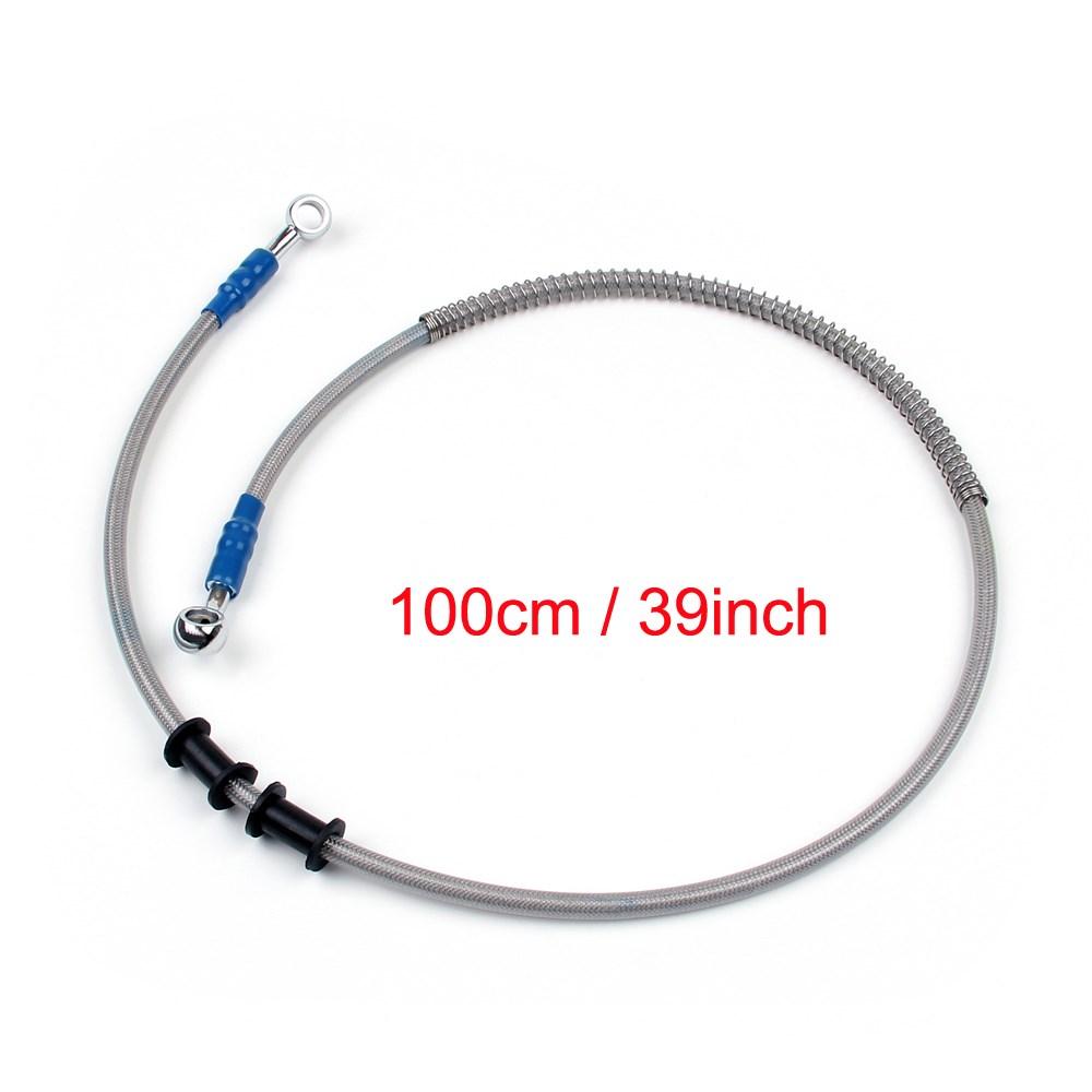 100cm/39" M10 Brake Oil Hose Line Banjo Fitting Stainless Steel End