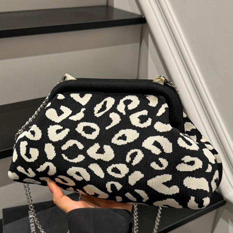 Autumn New Chain Leopard Print Bag Trendy Personalized Women's Bag Texture Women's Casual Shoulder Messenger Bag