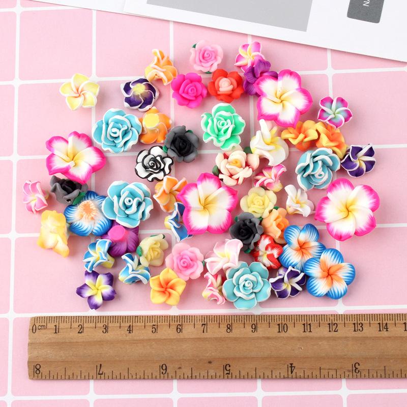 100pcs/bag Hot Sale Lovely Polymer Clay Flower Craft Phone Case Jewelry Making Diy Accessories