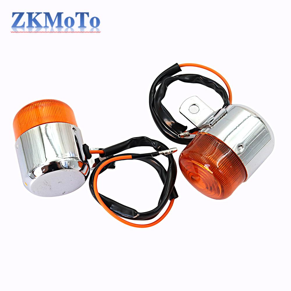 2Pcs Motorcycle Turn Signal Light 6V Amber Flasher Indicator Motorbike Accessories For HONDA Z50 MONKEY CHALY DAX CF50 CT70 ST50