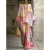 European and American retro bohemian suit exotic 1D printed loose top wide-leg pants temperament casual two-piece set