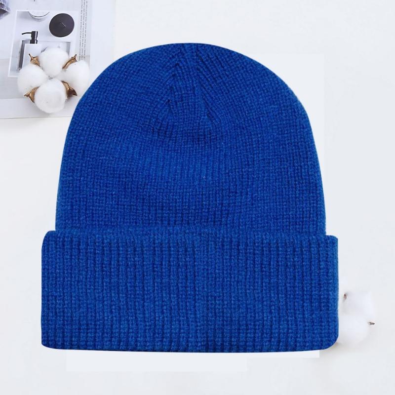 Winter knitted hat embroidered wool hat warm men's and women's simple fashion acrylic pullover hat