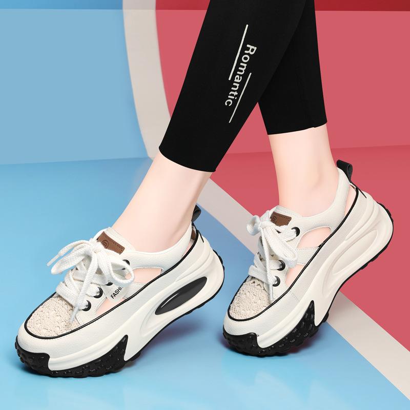 

Dad shoes women s summer new popular versatile women s shoes hollow breathable little white shoes platform casual sports shoes 35