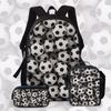 Large Capacity Schoolbag with Shoulder Strap; Student Three-piece Pencil Case Set