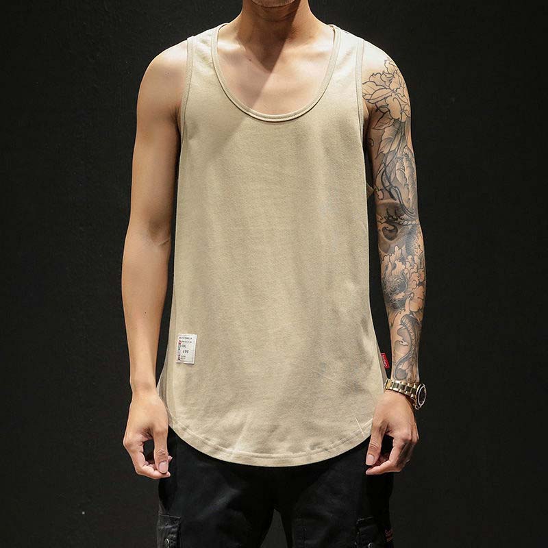 

Летний толстый спортивный жилет большого размера, мужской индивидуальный свободный жилет, трендовый жилет 5XL бежевый