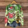 Women's Round Neck Top Printing Thickened Plush Cashmere Warm Long Top