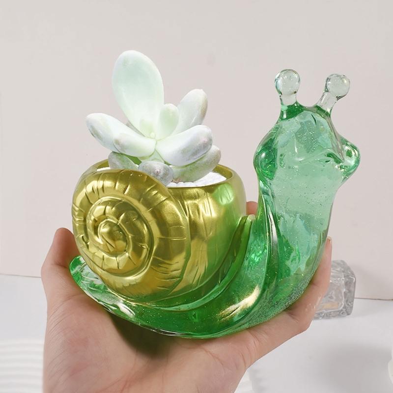 3D Snail Gypsum Silicone Mold Diy Succulents Concrete Flower Pot Vase Plaster Cement Clay Mold Candle Holder Mold