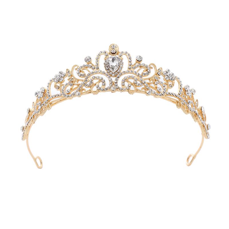 Alloy Crystal Rhinestone Princess Crown Headband for Girls