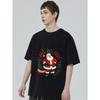 Weihnachts T-Shirt Schwarzer Weihnachtsmann Ho Ho Ho Freude Weihnachtsfeiertag Partykleidung