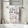Lovely Kitty Cartoon Absorbent Bath Towel, Soft Quick Dry Hand Towel