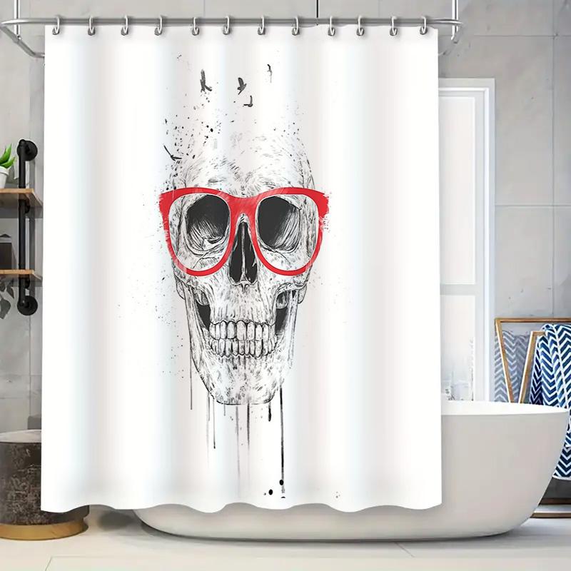 

Skull Shower Curtain Gothic Horror Decor Spooky Halloween Bathroom Set Vintage Skull Art Tapestry Backdrop Wall Hanging Home Dec W60H190(CM)-1 Pcs